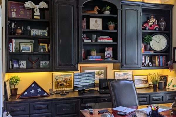 Traditional Home Office Built In Cabinets