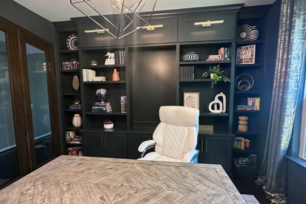 Moody Home Office Built In Cabinets - Black