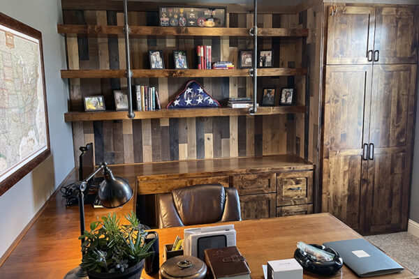 Custom Office Cabinet Built Ins Dark Wood