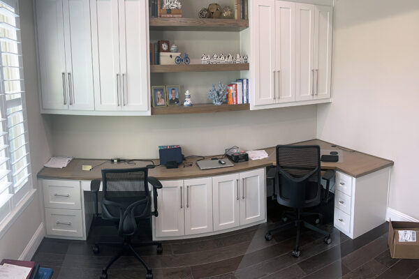 White Home Office Custom Cabinets Built Ins
