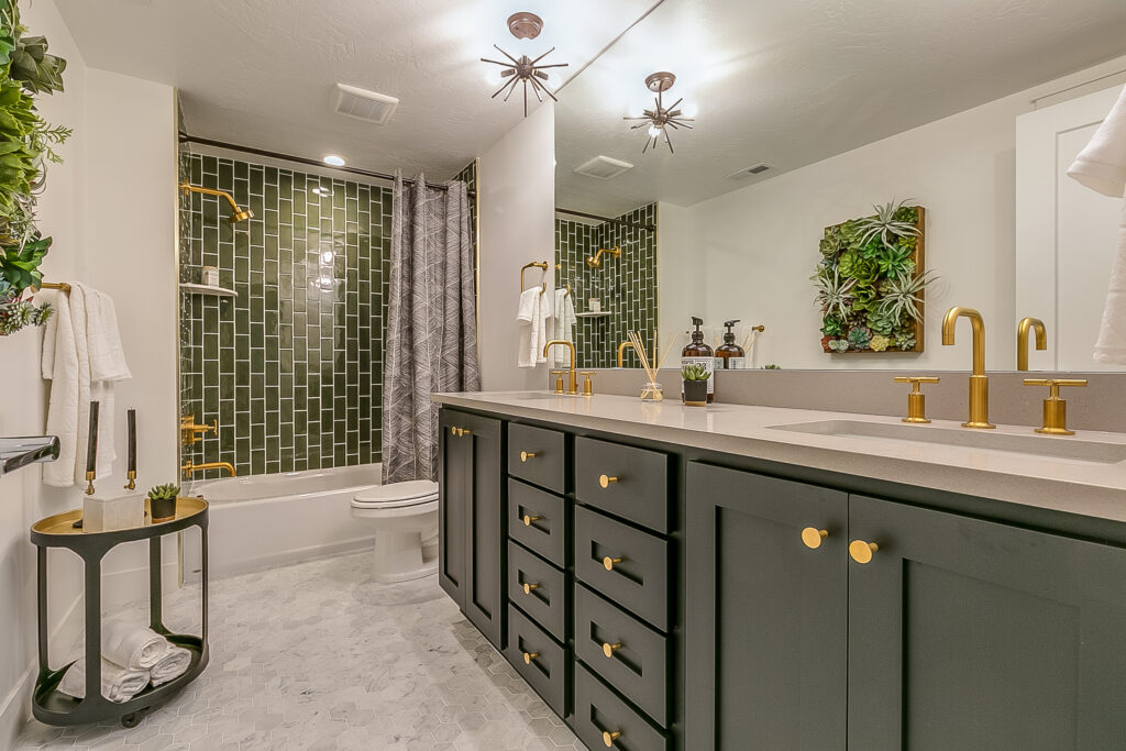 custom vanity cabinets in primary bathroom