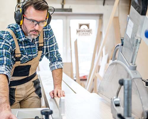 Custom Cabinet Builder Working In Custom Cabinet Shop