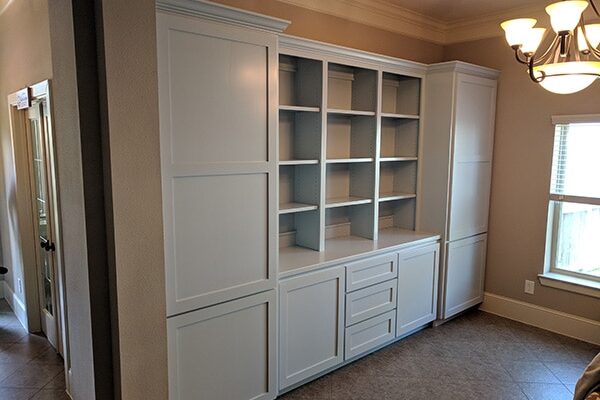 custom built-ins with bookshelves